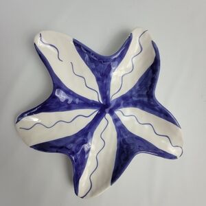 La Tavola Starfish Blue White Decorative Ceramic Plate Jewelry Holder Present